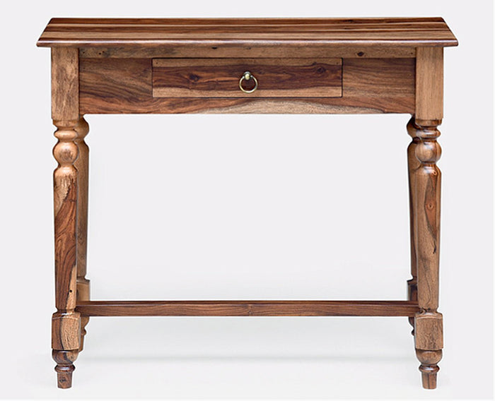 Davao Solid Wood Study Table with One Drawer - Study Table - Furniselan - Rustic-Teak-Finish