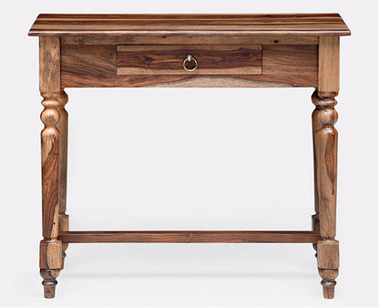 Davao Solid Wood Study Table with One Drawer - Study Table - Furniselan - Rustic-Teak-Finish