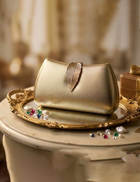 Designer Style Gold Evening Clutch Bag