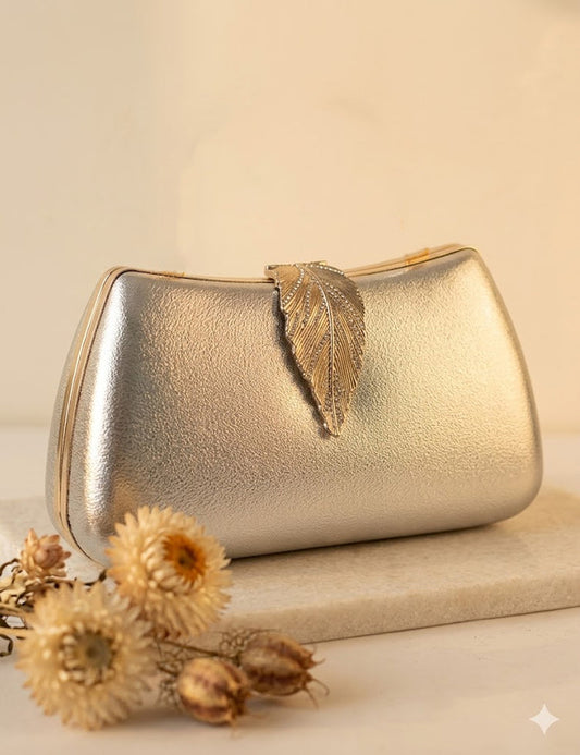 Designer Style Grey Evening Clutch Bag