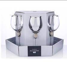 Diana wine glass silver with silver diamanté sold each 1-Renaissance Design Studio