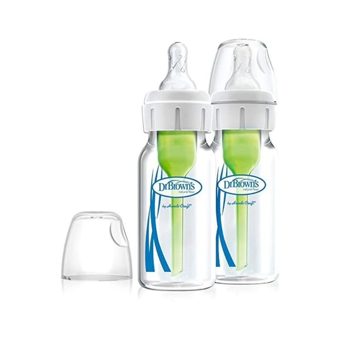 Dr Brown's Options+ Glass Narrow Neck Anti-Colic Baby Bottle - PramFox Singapore