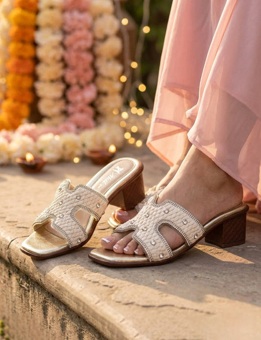 Elegant Fawn Statement Heels (Open Toe)