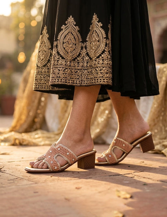 Elegant Peach Statement Heels (Open Toe)