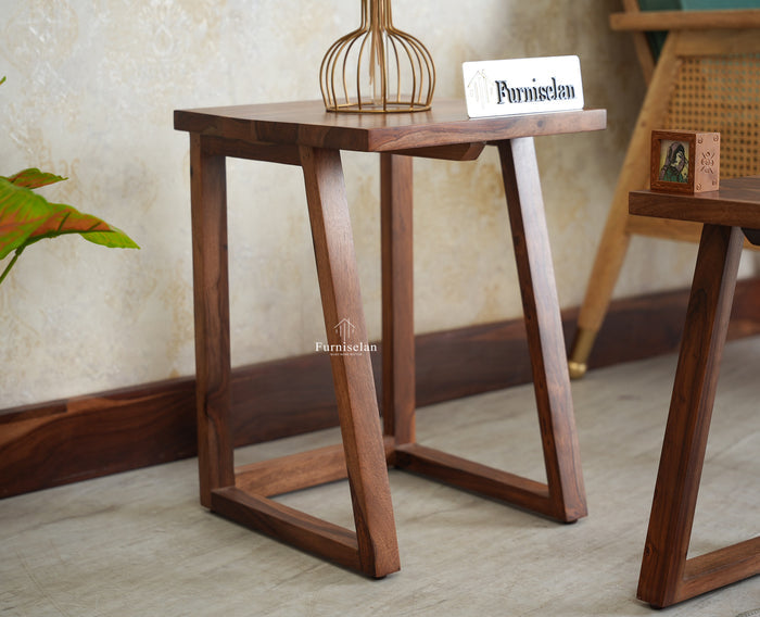 Eric End Table Set Furniselan Rustic Teak Finish