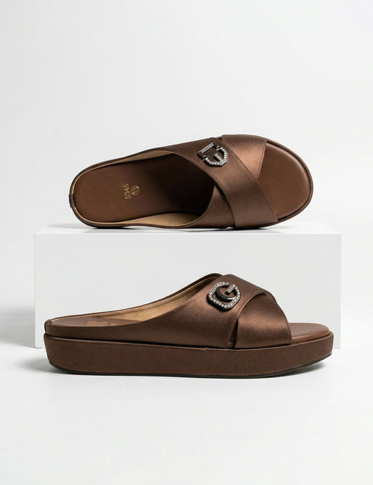 Everyday Brown Buckle Sandal Slides
