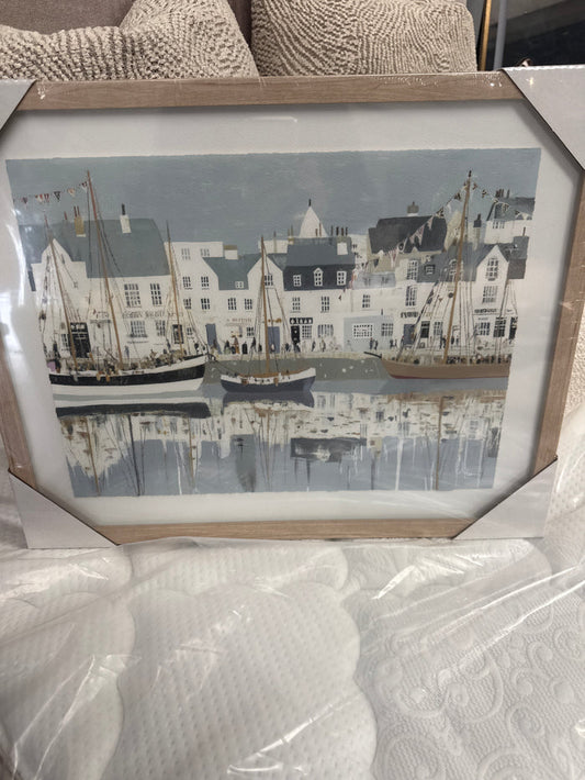 Framed print harbour life/dockside Limited edition by tara