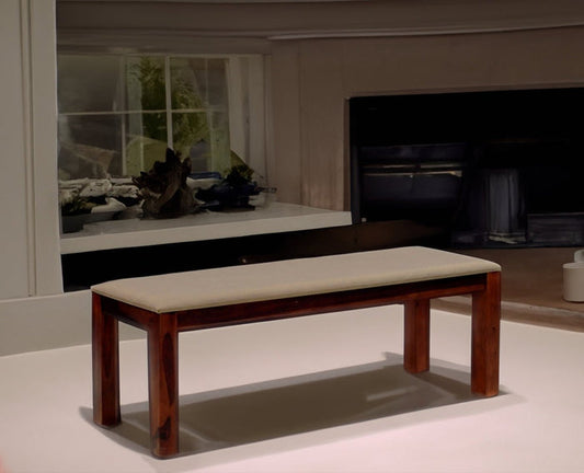 Freetown Sheesham Wood 3 Seater Dining Bench for Living Room - Bench - Furniselan - Rosewood-Fine-Finish
