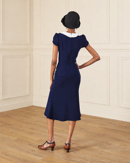 1930s Ginger Dress - Navy