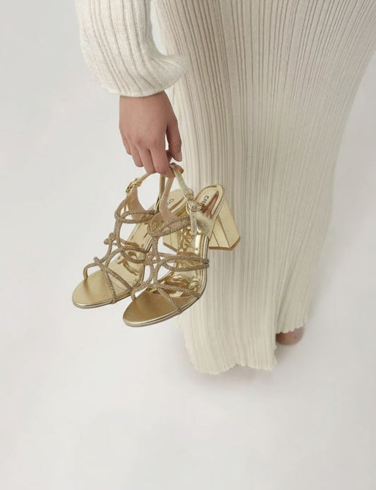 Golden Fancy Sandals