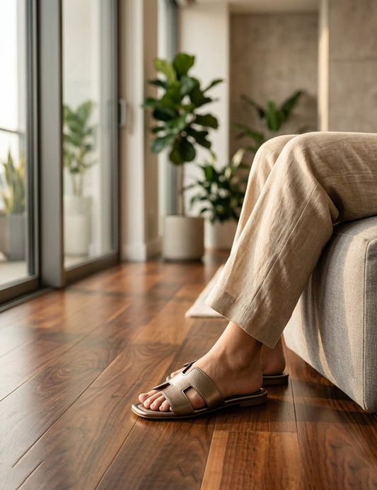 Grey-Tone Slip-On Flat Slippers