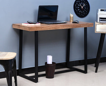 Hefei Solid Wood Study Table Cum Console Table - Study Table - Furniselan - Rustic-Teak-Finish