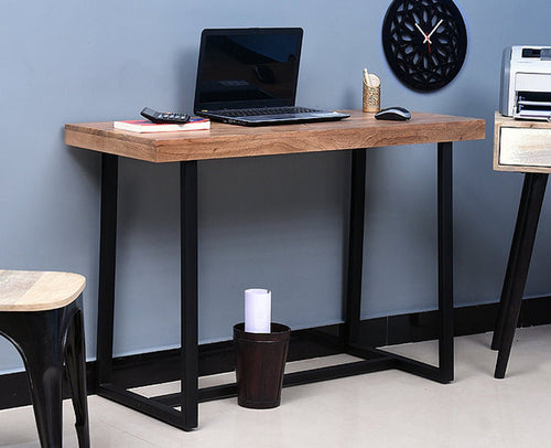 Hefei Solid Wood Study Table Cum Console Table - Study Table - Furniselan - Rustic-Teak-Finish
