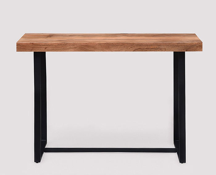 Hefei Solid Wood Study Table Cum Console Table - Study Table - Furniselan - Rustic-Teak-Finish