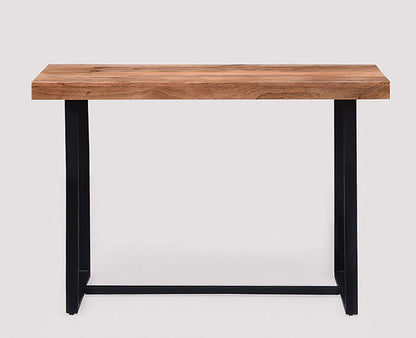 Hefei Solid Wood Study Table Cum Console Table - Study Table - Furniselan - Rustic-Teak-Finish
