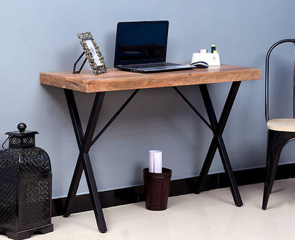 Hermosillo Solid Wood Study Table Cum Console Table - Study Table - Furniselan - Rustic-Teak-Finish