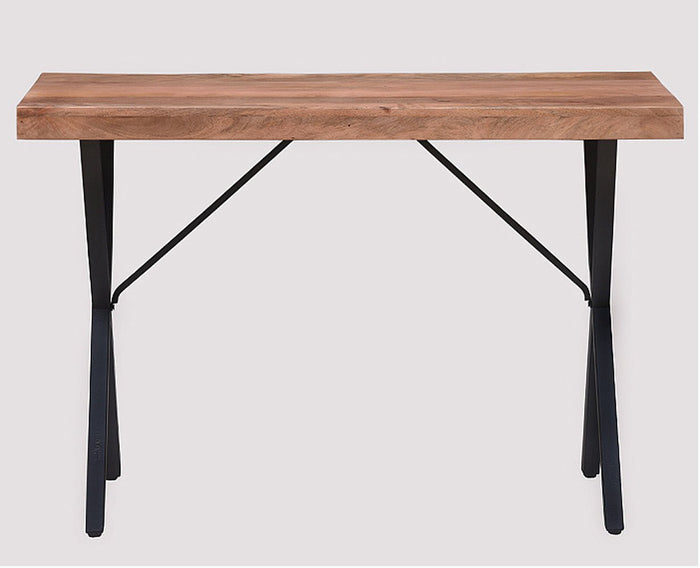 Hermosillo Solid Wood Study Table Cum Console Table - Study Table - Furniselan - Rustic-Teak-Finish