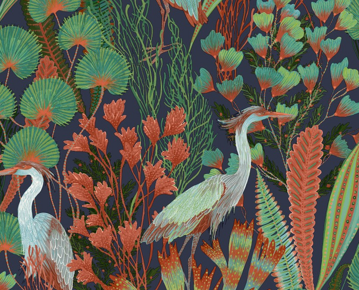 Heron Bird Wallpaper By Ryan-Renaissance Design Studio