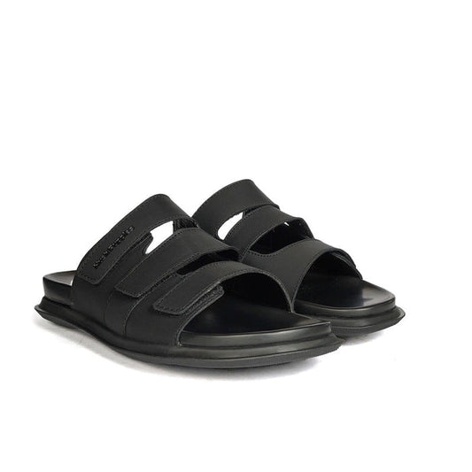 Hush Puppies Men's Black Sandal with Velcro/straped Comfort