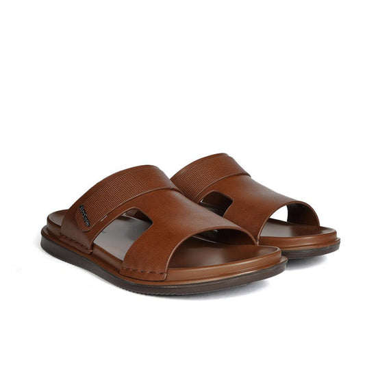 Hush Puppies Wide-Strap Green Leather Sandals with Cushioned Footbed