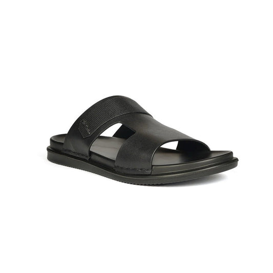 Hush Puppies Wide-Strap Green Leather Sandals with Cushioned Footbed