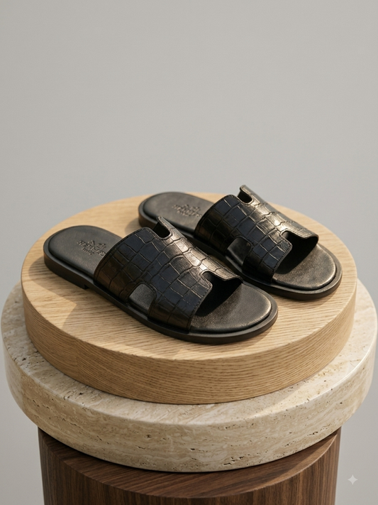 Krok men slippers trendy black