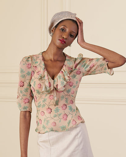 1930s Maddy Blouse - Hydrangea