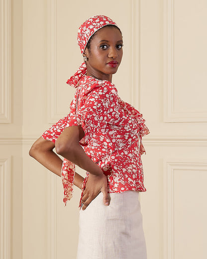 1930s Maddy Blouse - Red Confetti