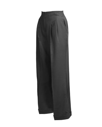 1930s Marlene Trousers - charcoal twill