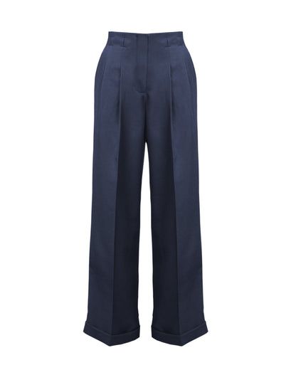 1930s Marlene Trousers - Navy Twill