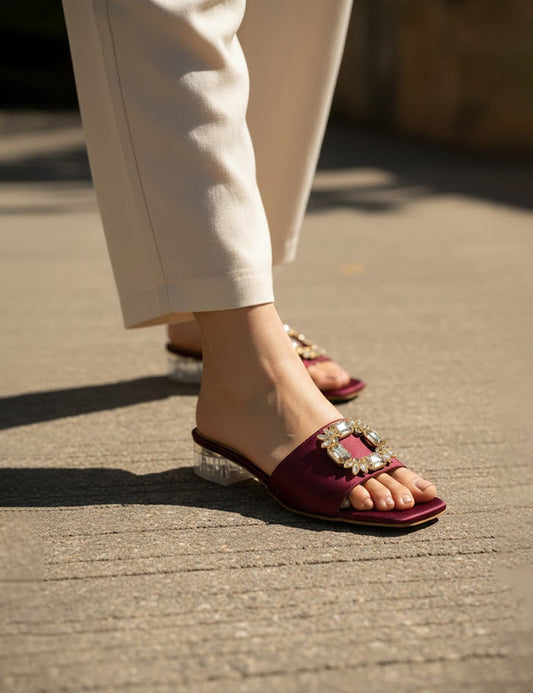 Maroon | Flat Slippers for women