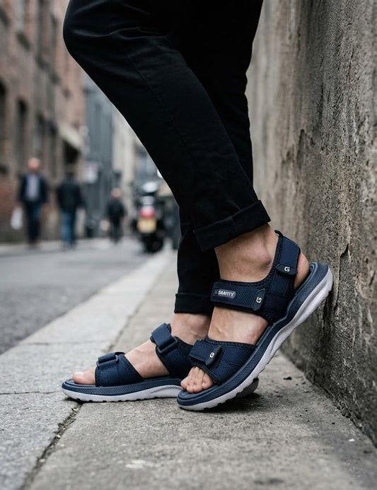 Men’s Blue Adjustable Slide Sandals