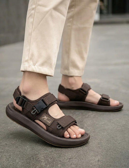 Men’s Brown Adjustable Slide Sandals