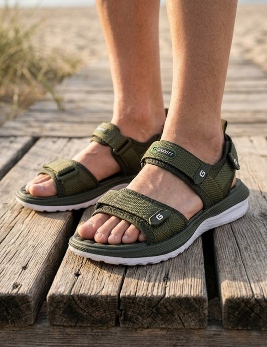 Men’s Olive Green Adjustable Slide Sandals