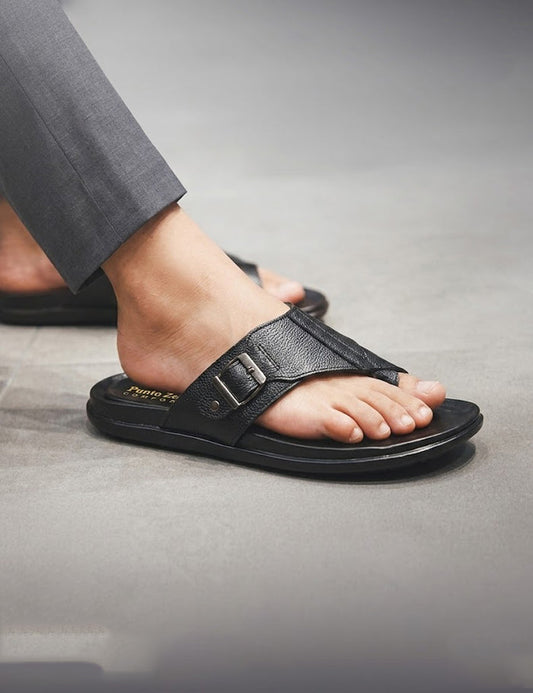Men’s Summer Flip Flops Black Slides