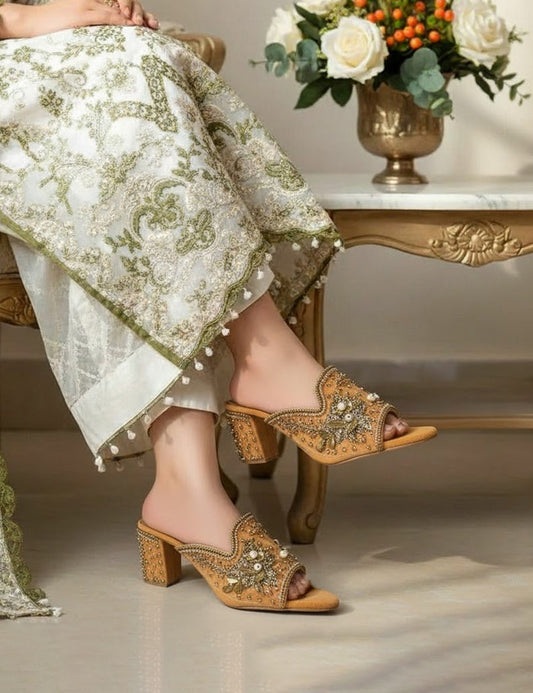 Mustered Fancy Fancy Slippers for Women