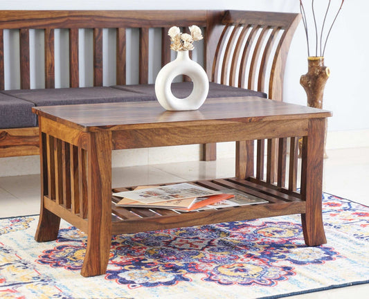 Nagpur Wooden Coffee Table - Coffee Table - Furniselan - Teak-Finish