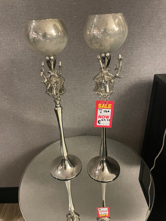NOA tall Candle holders reindeer stag .less than HALF PRICE-Renaissance Design Studio