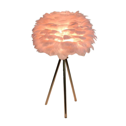 Pink feather table lamp 50 cm NETT value item-Renaissance Design Studio