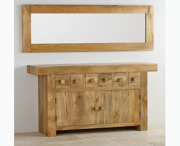 Portugal Solid Wood Mirror Frame - Dressers & Mirrors - Furniselan-Natural-Mango-Finish