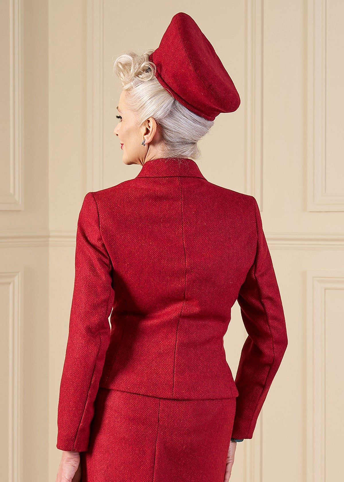 1940s Hampton Tailored Jacket - Premium Ruby Wool