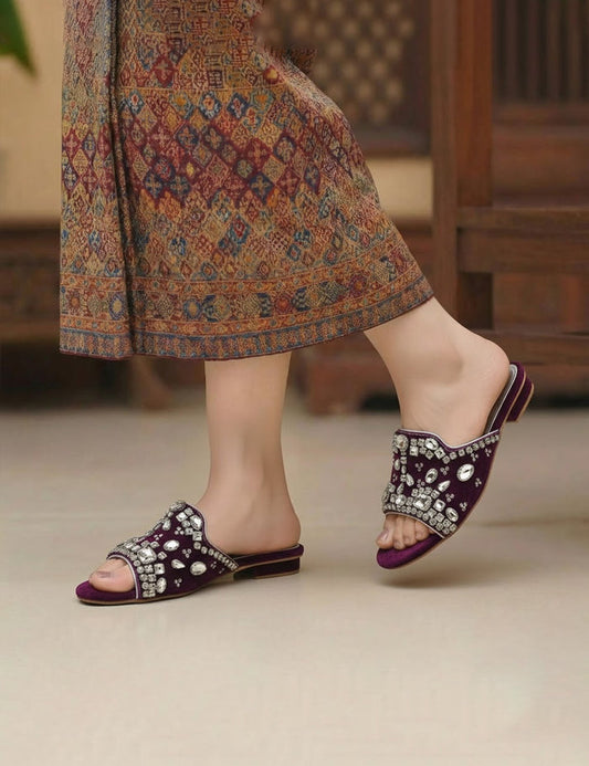 Purple Fancy Fancy Slippers for Women