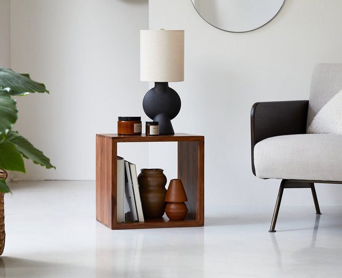 Sidon Side Table Furniselan-Rustic-Teak-Finish