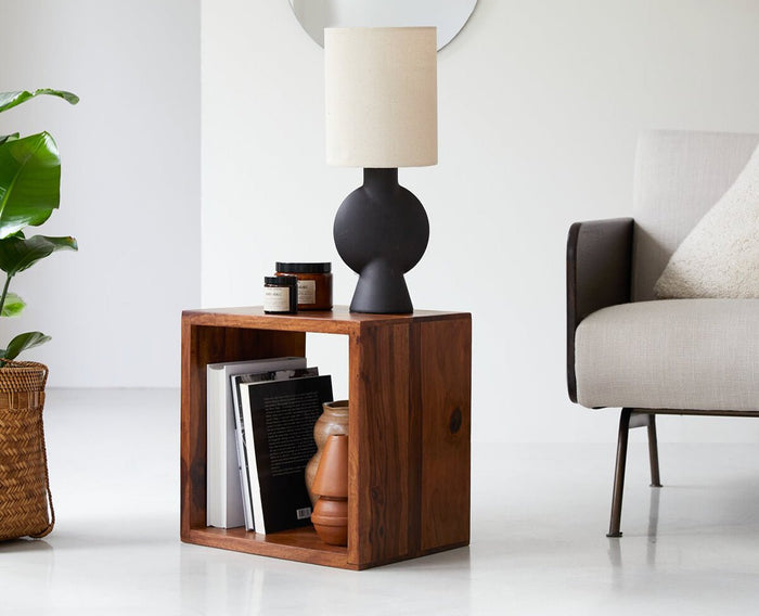 Sidon Side Table Furniselan-Rustic-Teak-Finish
