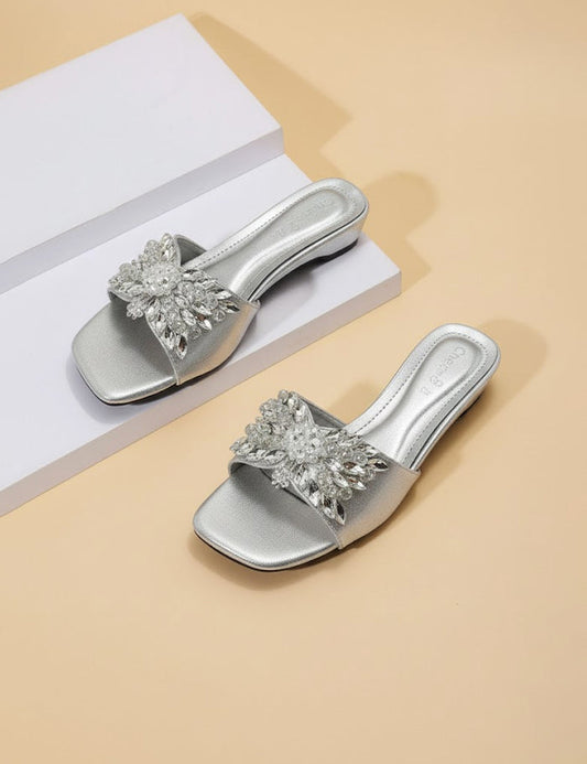Silver Slippers for Women