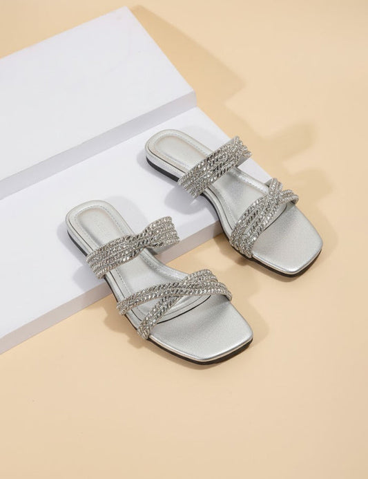 Silver Slippers for Women