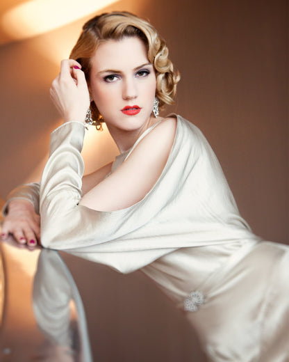 1930s Siren Evening Gown - Oyster Satin